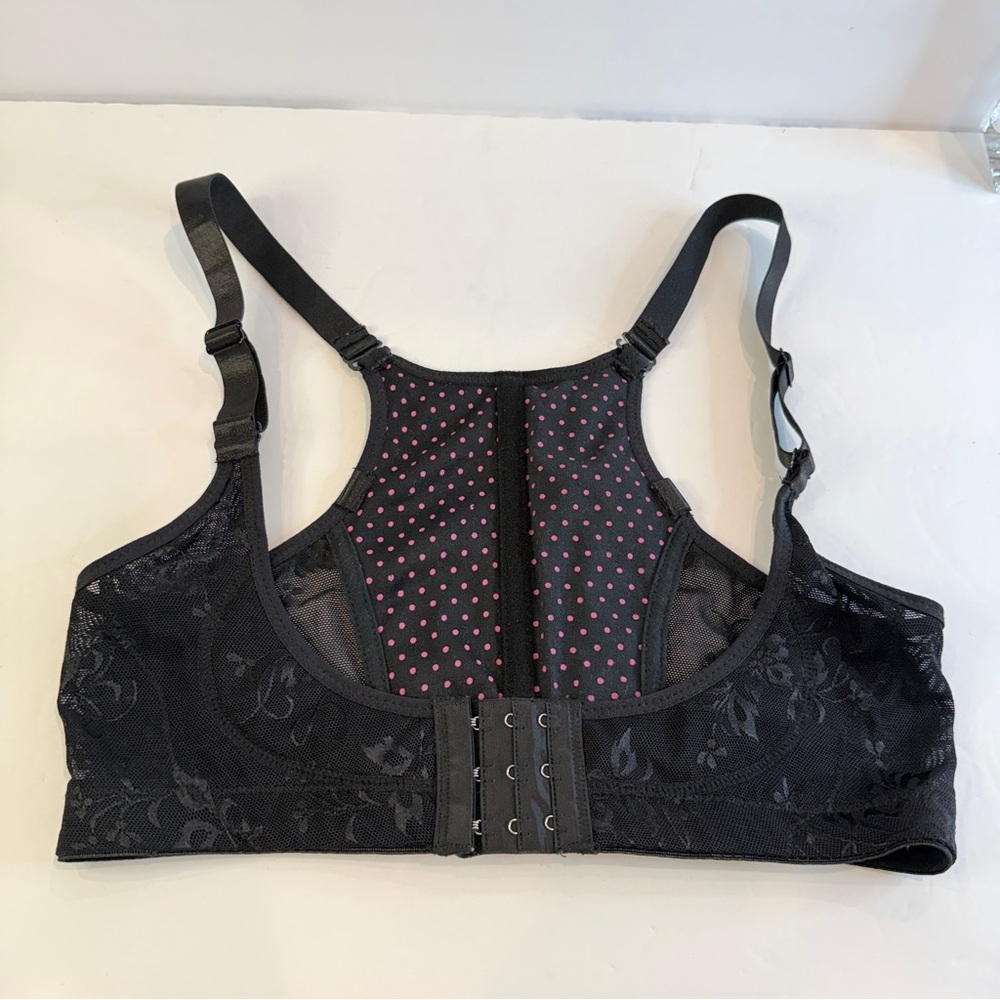 🖤✨ Charming Black Lace Longline Bralette One Size 🖤Sheer Mesh Racerback ✨